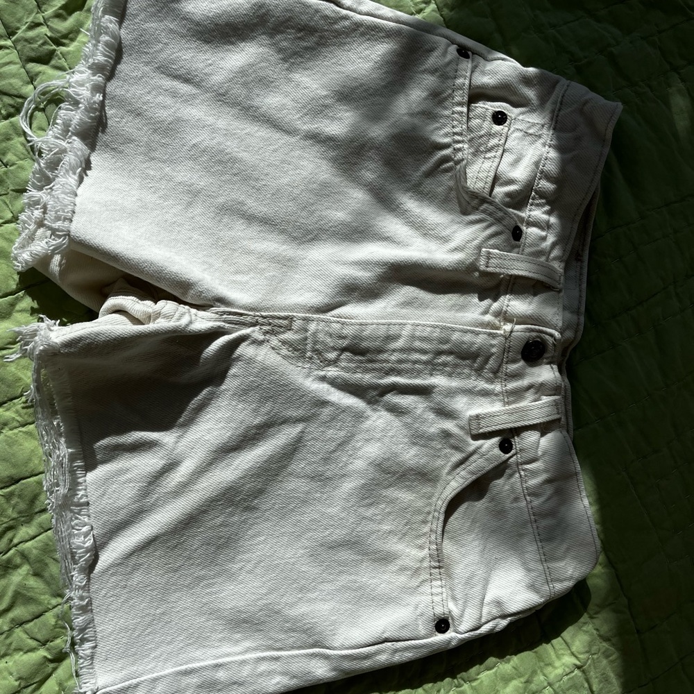 Stylish Cream Denim Shorts